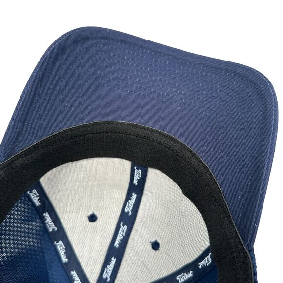 Titleist X FootJoy Pro V1 Golf Hat Cap L XL Stretch Mesh 6 Panel FJ Navy Blue - Picture 7 of 7